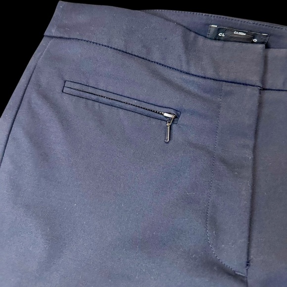 Club Monaco ‘Aveena’ Polished Zip-Pocket Side-Slit Pant in “Aviator Navy” Size 2 - Picture 6 of 16